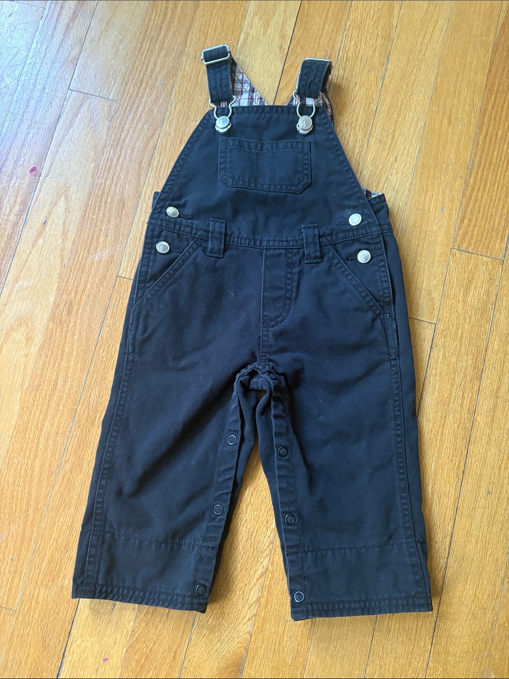 Children's Black Overalls with Adjustable Straps